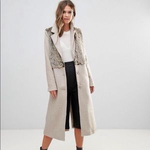 Glamorous Fur overlay Long Coat